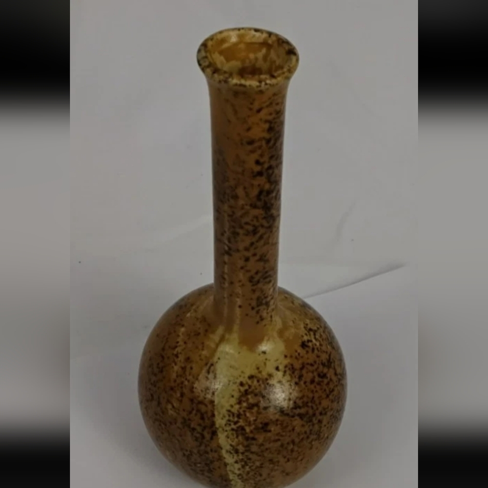 Vintage Handmade Studio Pottery Bud Vase – Signed Student Piece